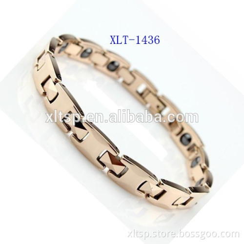 Fashion style rose gold women titanium germanium bracelet